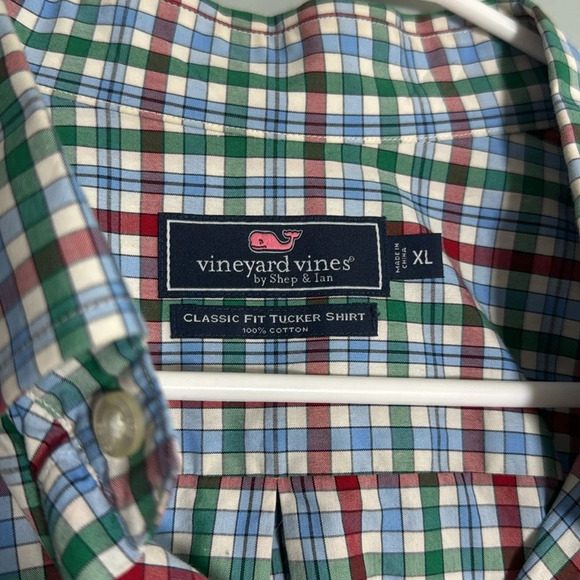 Vineyard Vines Classic Fit Tucker Shep & Ian Button Down LS Plaid Shirt Sz XL - Picture 3 of 9